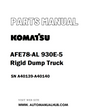 Komatsu AFE78-AL 930E-5 Rigid Dump Truck Parts Manual SN A40139-A40140 - PDF