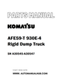 Komatsu AFE59-T 930E-4 Rigid Dump Truck Parts Manual SN A30545-A30547 - PDF 