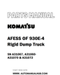Komatsu AFESS OF 930E-4 Rigid Dump Truck Parts Manual SN A31067, A31060-A31070 & A31072 - PDF