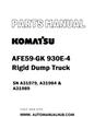 Komatsu AFE59-GK 930E-4 Rigid Dump Truck Parts Manual SN A31979, A31984 & A31989 - PDF 