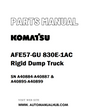 Komatsu AFE57-GU 830E-1AC Rigid Dump Truck Parts Manual SN A40884-A40887 & A40895-A40899 - PDF 