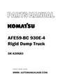 Komatsu AFE59-BC 930E-4 Rigid Dump Truck Parts Manual SN A30683 - PDF