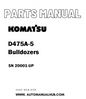 Komatsu D475A-5 Bulldozers Parts Manual SN 20001-UP - PDF