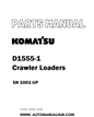 Komatsu D1555-1 Crawler Loaders Parts Manual SN 1001-UP - PDF
