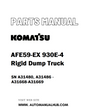 Komatsu AFE59-EX 930E-4 Rigid Dump Truck Parts Manual SN A31480, A31486 - A31668-A31669 - PDF 