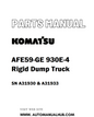 Komatsu AFE59-GE 930E-4 Rigid Dump Truck Parts Manual SN A31930 & A31933 - PDF 