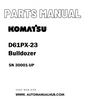 Komatsu D61PX-23 Bulldozer Parts Manual SN 30001-UP - PDF