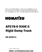 Komatsu AFE78-0 930E-5 Rigid Dump Truck Parts Manual SN A40071 - PDF