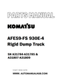 Komatsu AFE59-FS 930E-4 Rigid Dump Truck Parts Manual SN A31784-A31785 & A31807-A31809 - PDF 