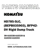 Komatsu HD785-5LC, (BEPB035903), BFP42-DV Rigid Dump Truck Parts Manual SN A10338-A10339 & A10342-A10343 - PDF 