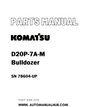 Komatsu D20P-7A-M Bulldozer Parts Manual SN 78604-UP - PDF