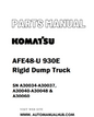 Komatsu AFE48-U 930E Rigid Dump Truck Parts Manual SN A30034-A30037, A30040-A30048 & A30060 - PDF