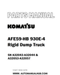 Komatsu AFE59-HB 930E-4 Rigid Dump Truck Parts Manual SN A32043-A32044 & A32053-A32057 - PDF 