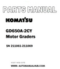 Komatsu GD650A-2CY Motor Graders Parts Manual SN 211061-211069 - PDF