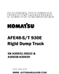 Komatsu AFE48-S/T 930E Rigid Dump Truck Parts Manual SN A30031-30033 & A30038-A30039 - PDF 