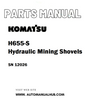 Komatsu H655-S Hydraulic Mining Shovels Parts Manual SN 12026 - PDF