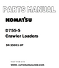 Komatsu D755-5 Crawler Loaders Parts Manual SN 15001-UP - PDF