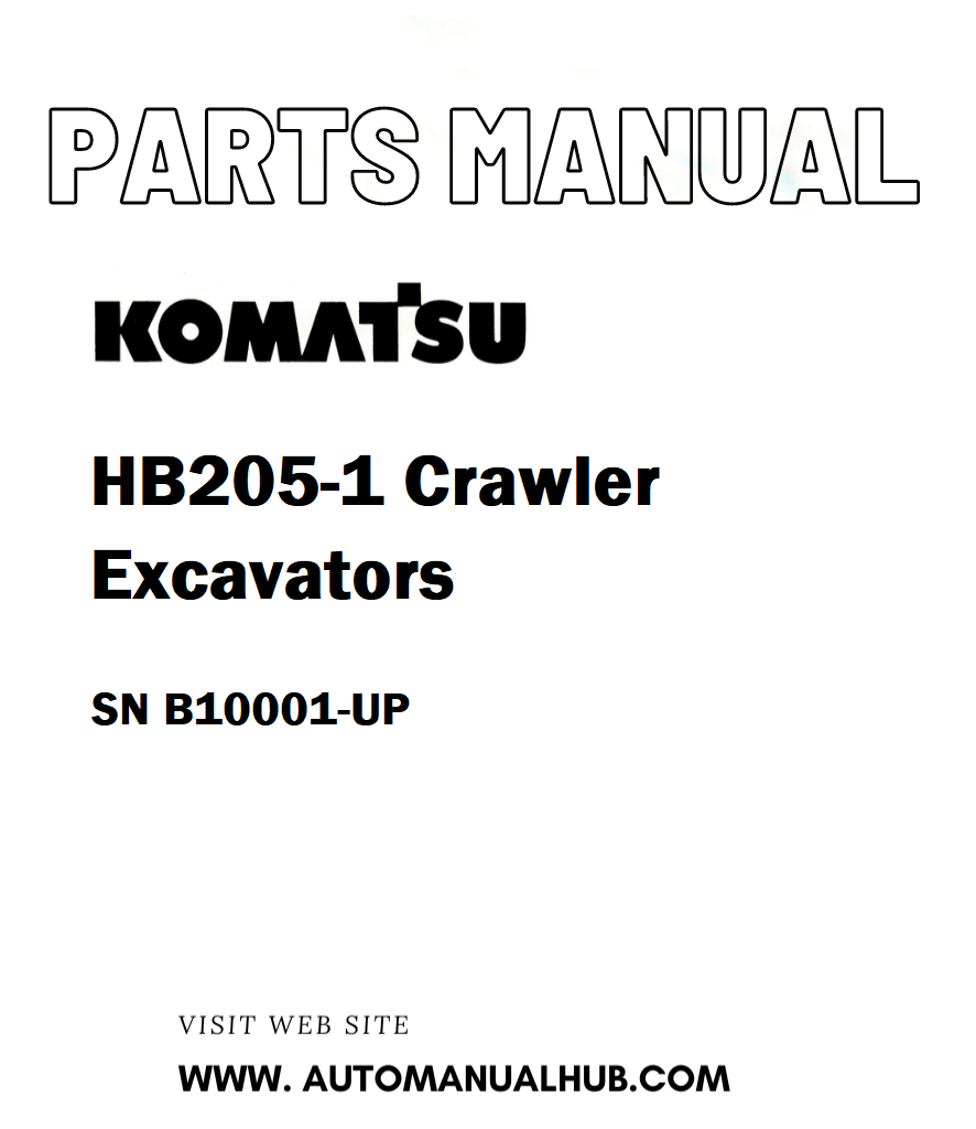 Komatsu HB205-1 Crawler Excavators Parts Manual SN B10001-UP - PDF