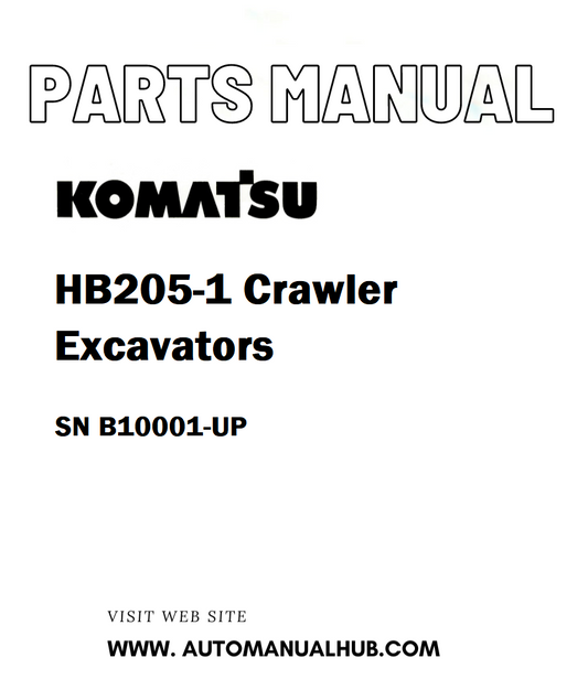 Komatsu HB205-1 Crawler Excavators Parts Manual SN B10001-UP - PDF
