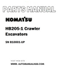 Komatsu HB205-1 Crawler Excavators Parts Manual SN B10001-UP - PDF