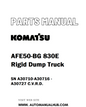 Komatsu AFE50-BG 830E Rigid Dump Truck Parts Manual SN A30710-A30716 - A30727 C.V.R.D. - PDF