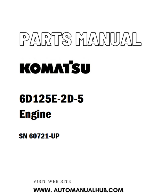 Komatsu 6D125E-2D-5 Engine Parts Manual SN 60721-UP - PDF