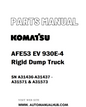 Komatsu AFE53 EV 930E-4 Rigid Dump Truck Parts Manual SN A31436-A31437 - A31571 & A31573 - PDF 