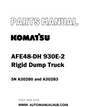 Komatsu AFE48-DH 930E-2 Rigid Dump Truck Parts Manual SN A30280 and A30283 - PDF