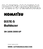 Komatsu D37E-5 Bulldozer Parts Manual SN 1606-3000-UP - PDF