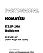 Komatsu D31P-16A Bulldozer Parts Manual SN 25001-UP (Power Angle Tilt Dozer) - PDF