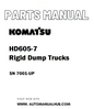 Komatsu HD605-7 Rigid Dump Trucks Parts Manual SN 7001-UP - PDF