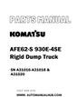Komatsu AFE62-S 930E-4SE Rigid Dump Truck Parts Manual SN A31016-A31018 & A31020 - PDF 