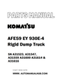 Komatsu AFE59 EY 930E-4 Rigid Dump Truck Parts Manual SN A31523, A31547, A31559 A31600 A31614 & A31616 - PDF 