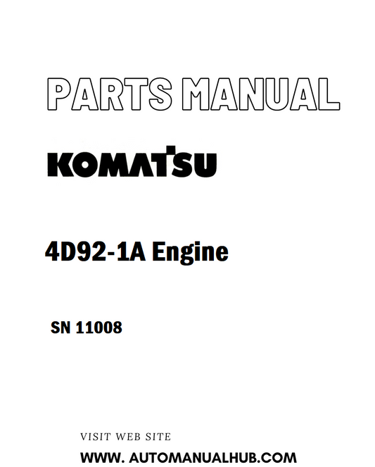 Komatsu 4D92-1A Engine Parts Manual SN 11008 - PDF