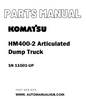Komatsu HM400-2 Articulated Dump Truck Parts Manual SN 11001-UP - PDF