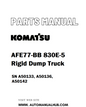 Komatsu AFE77-BB 830E-5 Rigid Dump Truck Parts Manual SN A50133, A50136, A50142 - PDF 