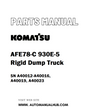 Komatsu AFE78-C 930E-5 Rigid Dump Truck Parts Manual SN A40012-A40016, A40019, A40023 - PDF