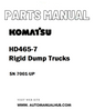 Komatsu HD465-7 Rigid Dump Trucks Parts Manual SN 7001-UP - PDF