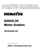 Komatsu GD655-3C Motor Graders Parts Manual SN B15001-UP - PDF