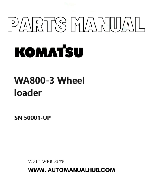 Komatsu WA800-3 Wheel loader Parts Manual SN 50001-UP PDF