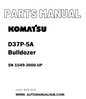 Komatsu D37P-5A Bulldozer Parts Manual SN 1549-3000-UP - PDF