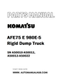 Komatsu AFE75 E 980E-5 Rigid Dump Truck Parts Manual SN A50010-A50011, A50013-A50022 - PDF 