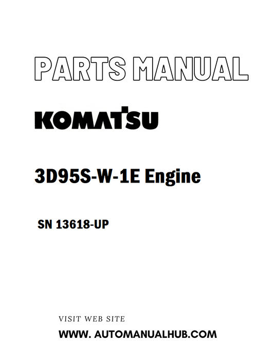 Komatsu 3D95S-W-1E Engine Parts Manual SN 13618-UP - PDF