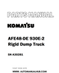 Komatsu AFE48-DE 930E-2 Rigid Dump Truck Parts Manual SN A30281 - PDF 