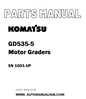 Komatsu GD535-5 Motor Graders Parts Manual SN 1001-UP - PDF