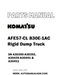 Komatsu AFE57-CL 830E-1AC Rigid Dump Truck Parts Manual SN A30390-A30392, A30439-A30441 & A30451 - PDF 