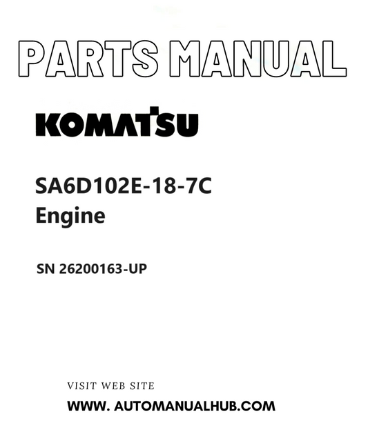 Komatsu SA6D102E-18-7C Engine Parts Manual SN 26200163-UP PDF