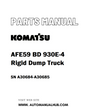 Komatsu AFE59 BD 930E-4 Rigid Dump Truck Parts Manual SN A30684-A30685 - PDF 