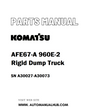 Komatsu AFE67-A 960E-2 Rigid Dump Truck Parts Manual SN A30027-A30073 - PDF 