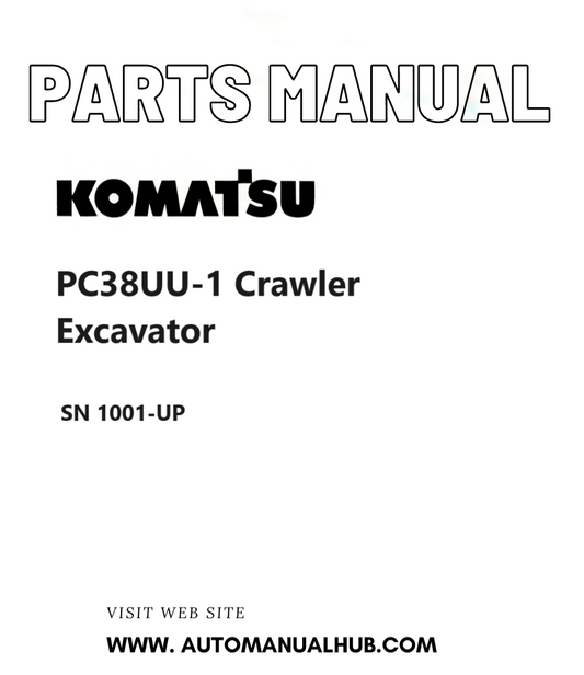 Komatsu PC38UU-1 Crawler Excavator Parts Manual SN 1001-UP PDF